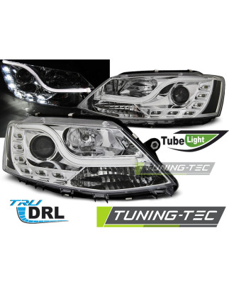 Fari Anteriori Luci Diurne DRL Cromato per Volkswagen Jetta Vi 01/2011-2018 (Cod. TT-LPVWL4)