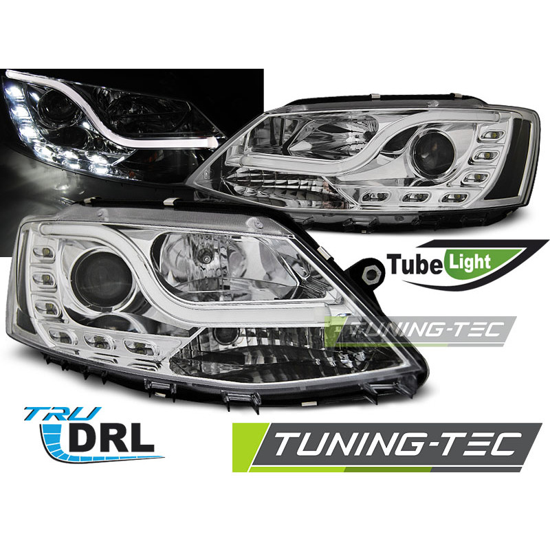 Fari Anteriori Luci Diurne DRL Cromato per Volkswagen Jetta Vi 01/2011-2018 (Cod. TT-LPVWL4)