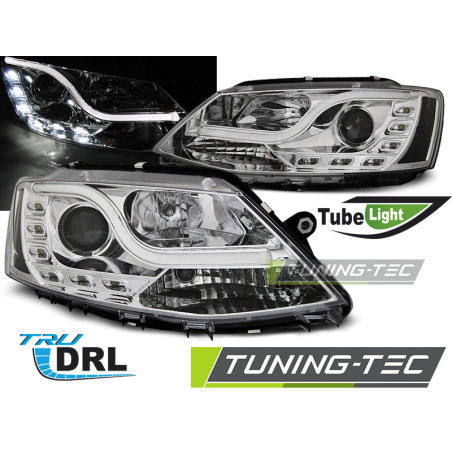 Fari Anteriori Luci Diurne DRL Cromato per Volkswagen Jetta Vi 01/2011-2018 (Cod. TT-LPVWL4)