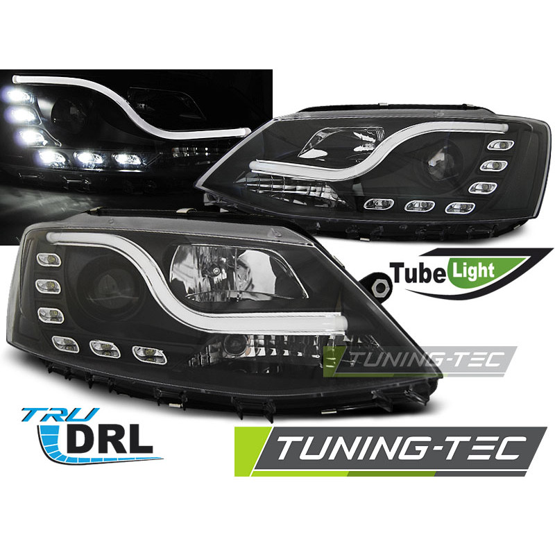 Fari Anteriori Luci Diurne DRL Nero per Volkswagen Jetta Vi 01/2011-2018 (Cod. TT-LPVWL5)