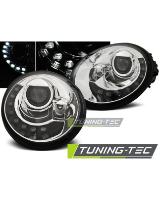 Fari Anteriori Luci Diurne Cromato per Volkswagen New Beetle 10/1998-05/2005 (Cod. TT-LPVWL6)