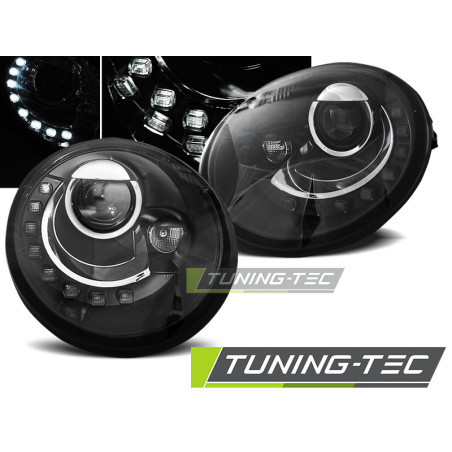 Fari Anteriori Luci Diurne Nero per Volkswagen New Beetle 10/1998-05/2005 (Cod. TT-LPVWL7)