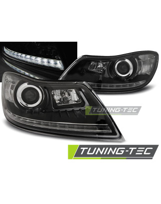 Fari Anteriori Luci Diurne Nero per Skoda Octavia 2009-2012 (Cod. TT-LPSK23)
