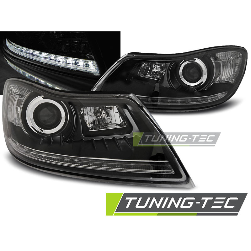 Fari Anteriori Luci Diurne Nero per Skoda Octavia 2009-2012 (Cod. TT-LPSK23)