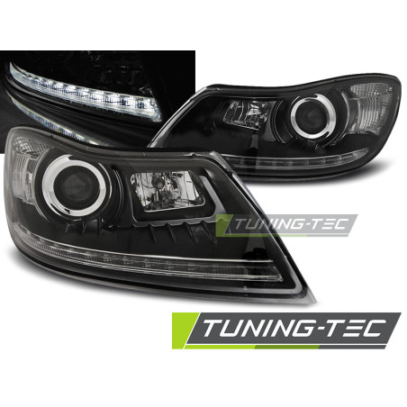 Fari Anteriori Luci Diurne Nero per Skoda Octavia 2009-2012 (Cod. TT-LPSK23)
