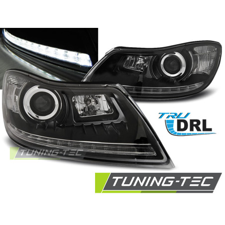 Fari Anteriori Luci Diurne DRL Nero per Skoda Octavia 2009-2012 (Cod. TT-LPSK25)