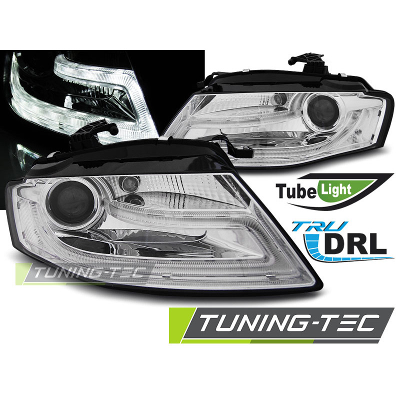 Fari Anteriori Luci Diurne DRL Cromato per Audi A4 B8 04/2008-2011 (Cod. TT-LPAUC9)