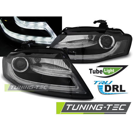 Fari Anteriori Luci Diurne DRL Nero per Audi A4 B8 04/2008-2011 (Cod. TT-LPAUD0)