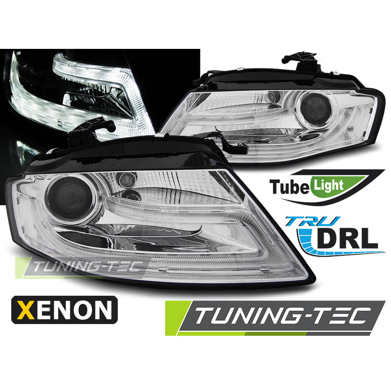 Fari Anteriori Luci Diurne DRL Cromato per Audi A4 B8 04/2008-2011 (Cod. TT-LPAUD1)