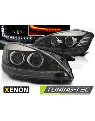Fari Anteriori Luci Diurne Nero per Mercedes-Benz W221 2005-2009 (Cod. TT-LPMEA2)