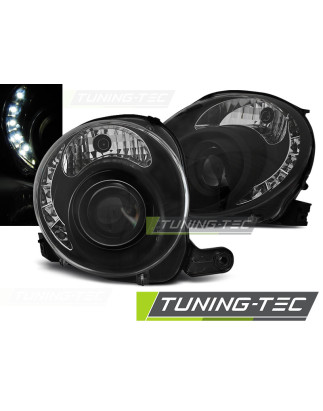 Fanali Posteriori LED LED Nero per Fiat 500 2007-2015 (Cod. TT-LPFI24)