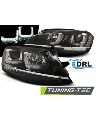 Fari Anteriori LED Cromato Nero per Volkswagen Golf 7 11/2012-2017 (Cod. TT-LPVWM1)