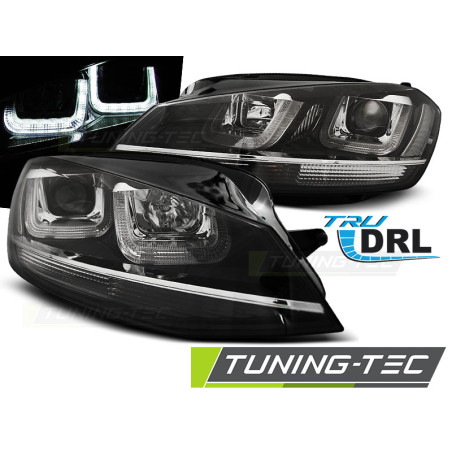 Fari Anteriori LED Cromato Nero per Volkswagen Golf 7 11/2012-2017 (Cod. TT-LPVWM1)