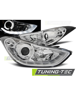 Fari Anteriori con Luci Diurne Luci Diurne LED Cromato per Hyundai Elantra 11/2010-2015 (Cod. TT-LPH