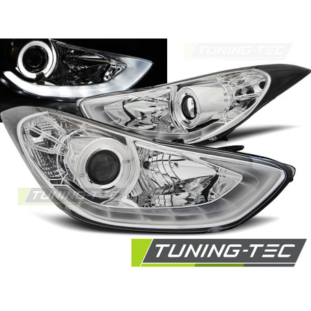 Fari Anteriori con Luci Diurne Luci Diurne LED Cromato per Hyundai Elantra 11/2010-2015 (Cod. TT-LPH