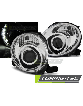 Fanali Posteriori LED LED Cromato per Fiat 500 2007-2015 (Cod. TT-LPFI23)