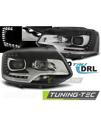 Fari Anteriori Luci Diurne DRL Nero per Volkswagen T5 2010-2015 (Cod. TT-LPVWM4)
