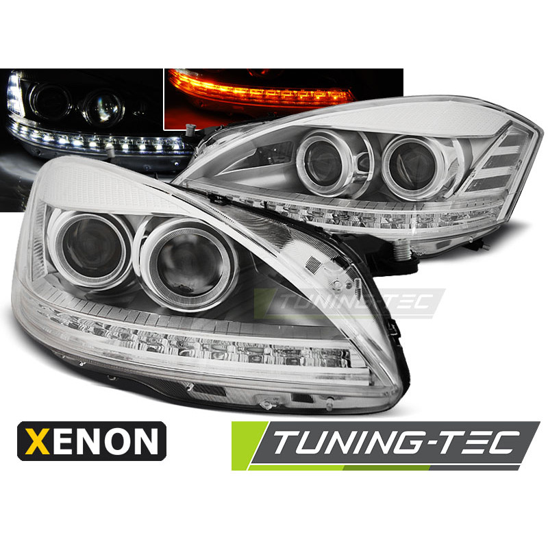 Fari Anteriori Luci Diurne Cromato per Mercedes-Benz W221 2005-2009 (Cod. TT-LPMEA1)