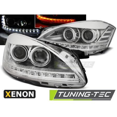 Fari Anteriori Luci Diurne Cromato per Mercedes-Benz W221 2005-2009 (Cod. TT-LPMEA1)