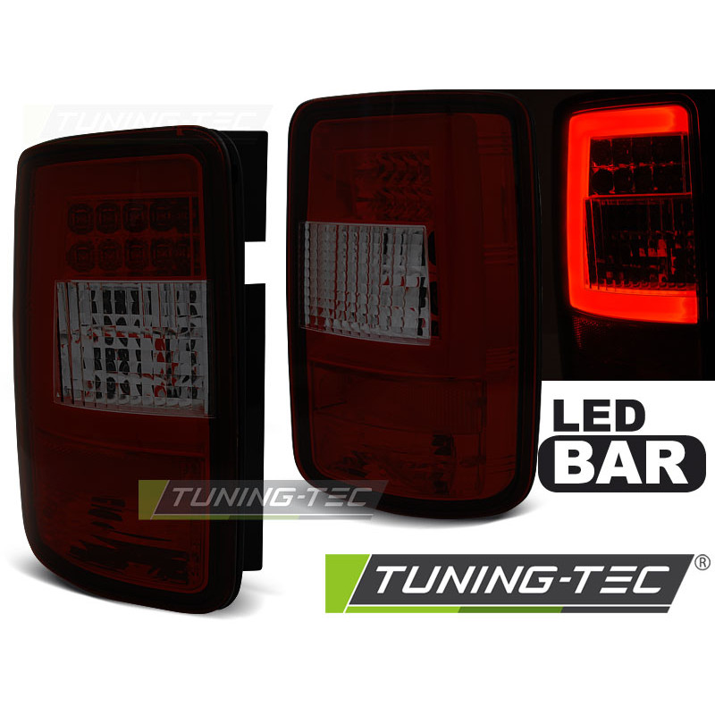 Fanali Posteriori LED Rosso Fumé per Volkswagen Caddy 2003-03/2014 (Cod. TT-LDVWF7)