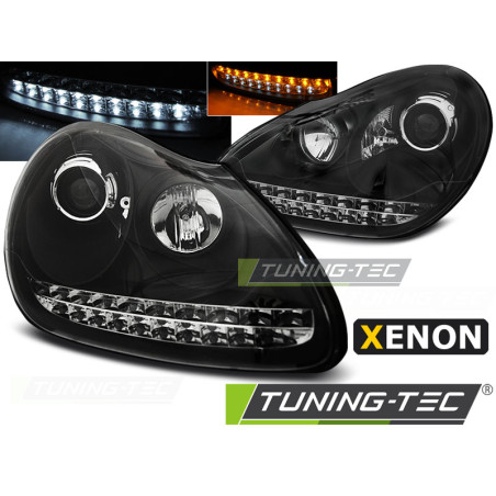 Fari Anteriori Luci Diurne Nero per Porsche Cayenne 2002-2006 (Cod. TT-LPPO04)