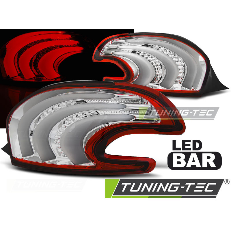 Fanali Posteriori LED Rosso/bianco per Peugeot 208 04/2012-06/2015 (Cod. TT-LDPE08)