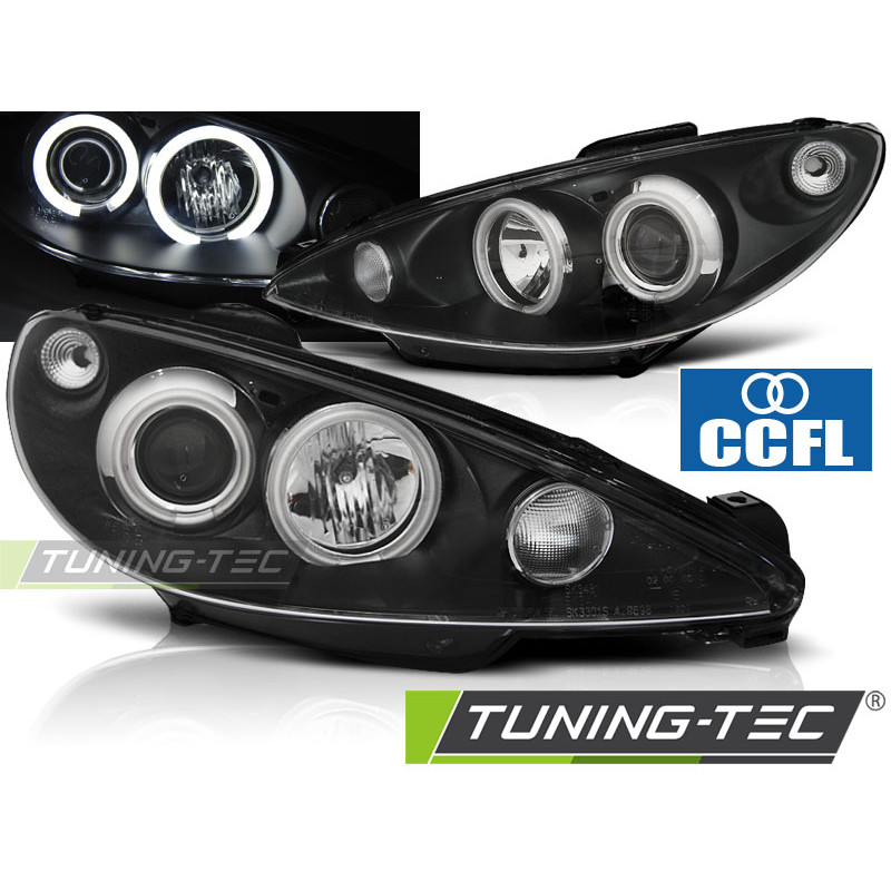 Fari Anteriori Angel Eyes per Peugeot 206 Ccfl Dal 2002 (Cod. TT-LPPE29)