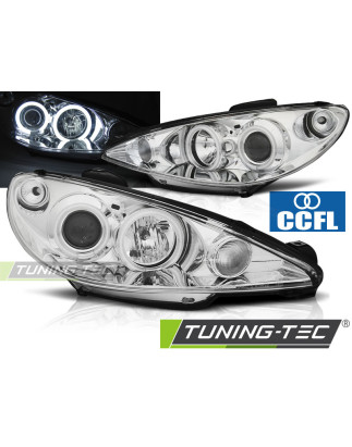 Fari Anteriori Angel Eyes per Peugeot 206 Ccfl Dal 2002 (Cod. TT-LPPE28)