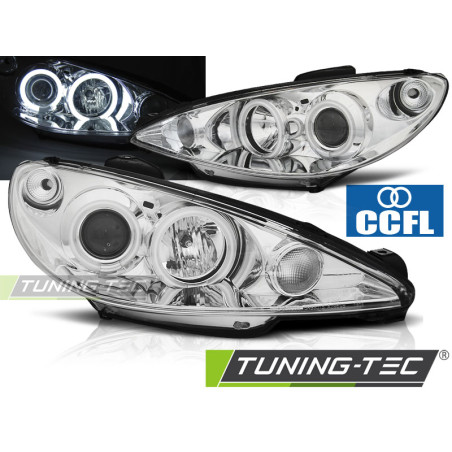 Fari Anteriori Angel Eyes per Peugeot 206 Ccfl Dal 2002 (Cod. TT-LPPE28)