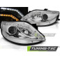 Fari Anteriori Luci Diurne LED Cromato per Seat Ibiza 6J 06/2008-2012 (Cod. TT-LPSE33)