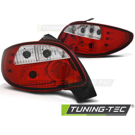 Fanali Posteriori Rosso/bianco per Peugeot 206 Dal 10/1998 (Cod. TT-LTPE15)