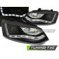 Fari Anteriori Luci Diurne Nero per Volkswagen Polo 6R 2009-03/2014 (Cod. TT-LPVWN6)