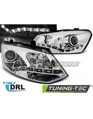 Fari Anteriori Luci Diurne DRL Cromato per Volkswagen Polo 6R 2009-03/2014 (Cod. TT-LPVWN3)