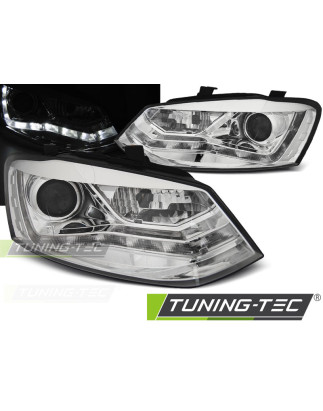Fari Anteriori Luci Diurne Cromato per Volkswagen Polo 6R 2009-03/2014 (Cod. TT-LPVWN5)
