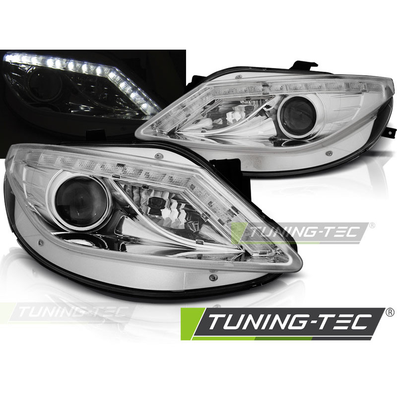 Fari Anteriori Luci Diurne Cromato per Seat Ibiza 6J 06/2008-2012 (Cod. TT-LPSE31)