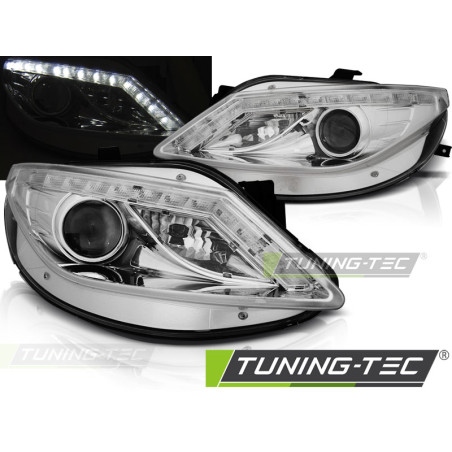 Fari Anteriori Luci Diurne Cromato per Seat Ibiza 6J 06/2008-2012 (Cod. TT-LPSE31)