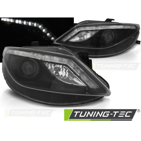 Fari Anteriori Luci Diurne Nero per Seat Ibiza 6J 06/2008-2012 (Cod. TT-LPSE32)