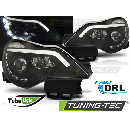 Fari Anteriori con Luci Diurne Luci Diurne DRL Nero per Opel Corsa D 2011-2014 (Cod. TT-LPOPA9)