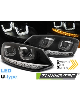 Fari Anteriori LED Nero per Volkswagen Polo 6R 2009-03/2014 (Cod. TT-LPVWN2)