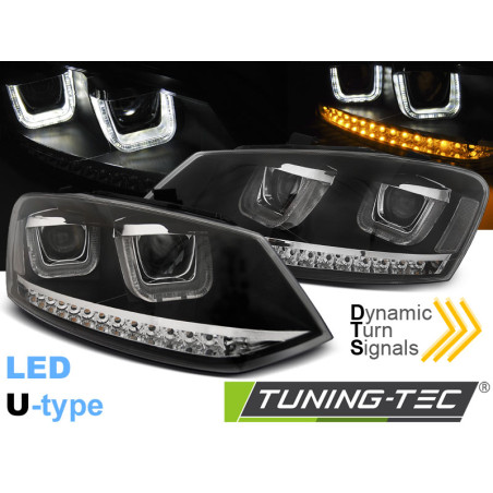 Fari Anteriori LED Nero per Volkswagen Polo 6R 2009-03/2014 (Cod. TT-LPVWN2)