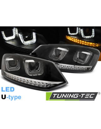 Fari Anteriori LED Nero per Volkswagen Polo 6R 2009-03/2014 (Cod. TT-LPVWN0)