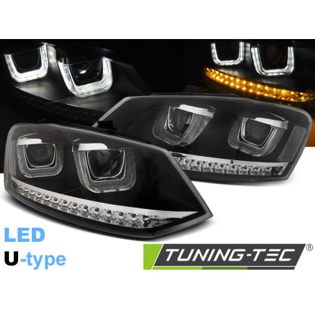 Fari Anteriori LED Nero per Volkswagen Polo 6R 2009-03/2014 (Cod. TT-LPVWN0)