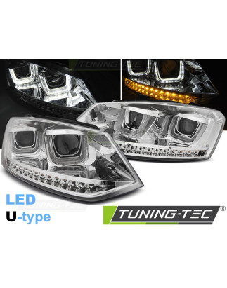 Fari Anteriori LED Cromato per Volkswagen Polo 6R 2009-03/2014 (Cod. TT-LPVWM9)