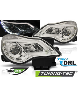 Fari Anteriori con Luci Diurne Luci Diurne DRL Cromato per Opel Corsa D 2011-2014 (Cod. TT-LPOPA8)