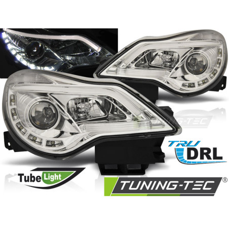 Fari Anteriori con Luci Diurne Luci Diurne DRL Cromato per Opel Corsa D 2011-2014 (Cod. TT-LPOPA8)