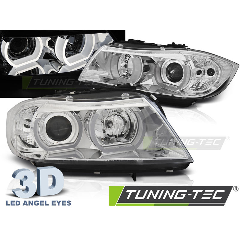 Fari Anteriori LED Cromato per BMW E90/E91 03/2005-08/2008 (Cod. TT-LPBMI3)