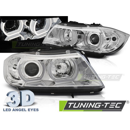 Fari Anteriori LED Cromato per BMW E90/E91 03/2005-08/2008 (Cod. TT-LPBMI3)