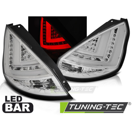 Fanali Posteriori LED Cromato per Ford Fiesta Mk7 Hb 2008-2012 (Cod. TT-LDFO44)