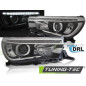 Fari Anteriori con Luci Diurne Luci Diurne DRL LED Nero per Toyota Hilux Projector True Dal 2016 (Co