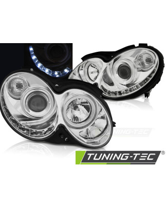 Fari Anteriori Luci Diurne Cromato per Mercedes-Benz Clk W209 2003-2010 (Cod. TT-LPMEA5)